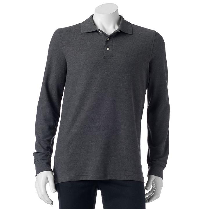 Big & Tall Croft & Barrow&reg; Classic-fit Easy-care Polo Pique Polo, Men's, Size: L Tall, Dark Grey