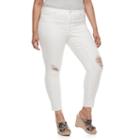Plus Size Jennifer Lopez Destructed Super Skinny Jeans, Women's, Size: 22 W, White