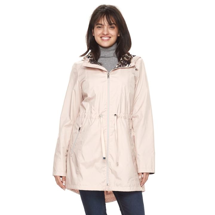 Women's Gallery Hooded Packable Rain Jacket, Size: Medium, Light Pink