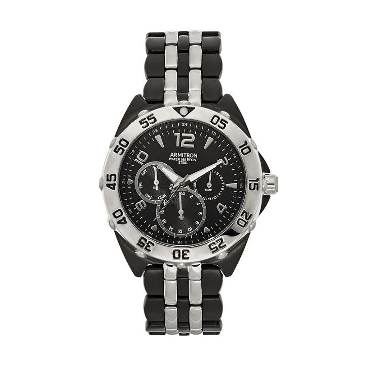 Armitron Men's Two Tone Stainless Steel Watch - 20/4664bktb, Size: Large, Multicolor