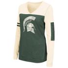 Women's Campus Heritage Michigan State Spartans Distressed Graphic Tee, Size: Small, Dark Green