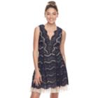 Juniors' Trixxi Scalloped Lace Skater Dress, Teens, Size: Xl, Med Blue