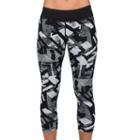 Women's Jockey Sport Geometric Workout Capri Leggings, Size: Small, White Oth
