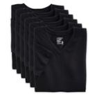 Men's Jockey 6-pack Staynew V-neck Tees, Size: Medium, Black
