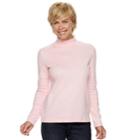 Women's Croft & Barrow&reg; Essential Mockneck Top, Size: Large, Brt Pink