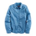 Girls 7-16 & Plus Size So&reg; Tie Front Chambray Button-down Shirt, Size: 10, Light Blue