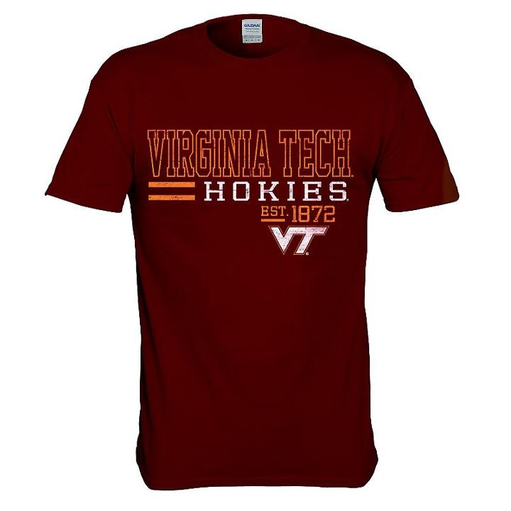 Men's Virginia Tech Hokies Right Stack Tee, Size: Small, Dark Red
