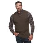 Big & Tall Croft & Barrow&reg; Classic-fit 12gg Sweater Vest, Men's, Size: Xxl Tall, Dark Brown