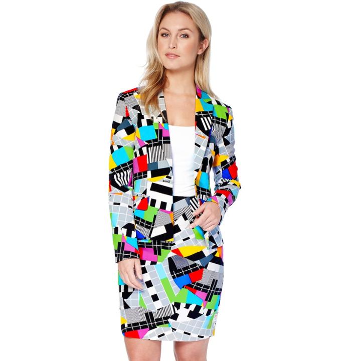 Women's Opposuits Print Jacket & Skirt Set, Size: 4, Miss Testival