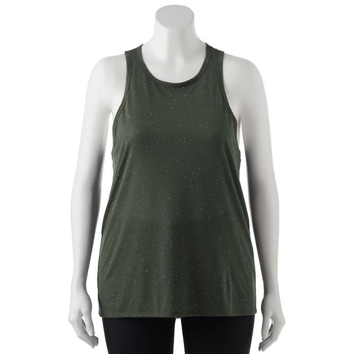 Juniors' Plus Size So&reg; High Neck Slub Tank Top, Girl's, Size: 1xl, Dark Green