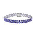 Sterling Silver Tanzanite Double Row Bracelet, Women's, Blue