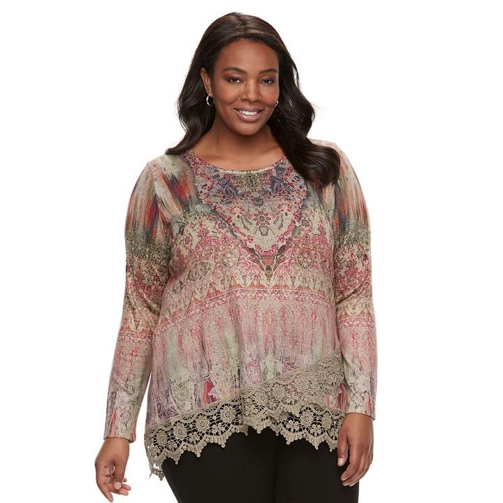 Plus Size World Unity Crochet Top, Women's, Size: 1xl, Beige Oth