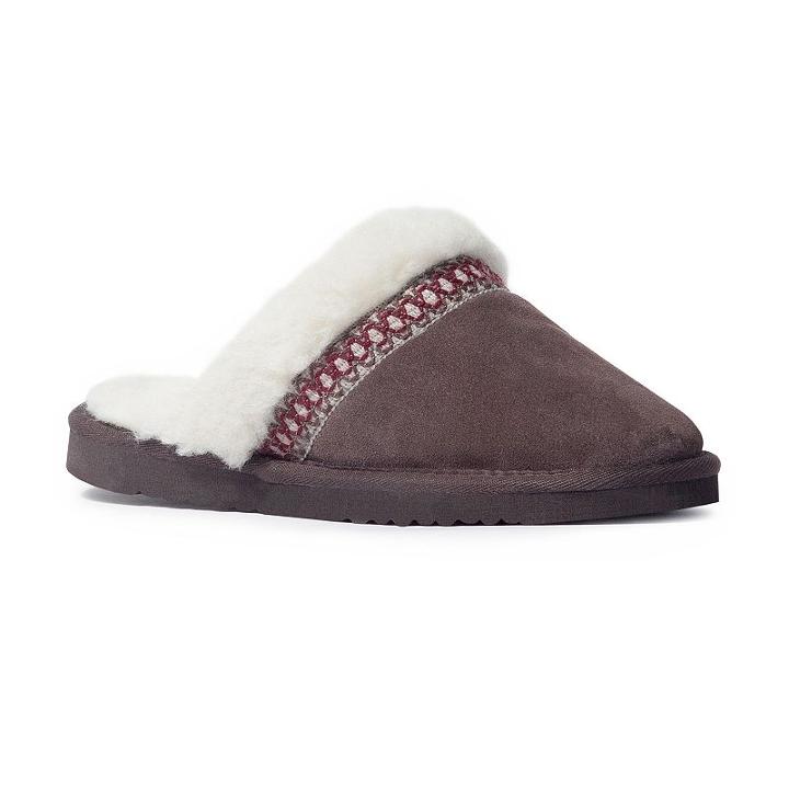 Muk Luks Dawn Women's Suede Scuff Slippers, Size: 9, Dark Brown