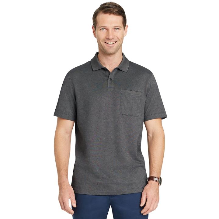 Men's Van Heusen Classic-fit Flex Tip Polo, Size: Large, Black