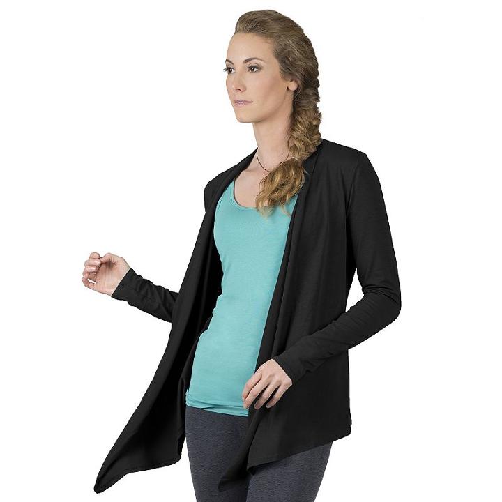 Women's Soybu Cora Open Front Wrap Cardigan, Size: Large, Black
