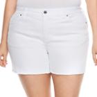 Plus Size Jennifer Lopez Raw-edge Boyfriend Jean Shorts, Women's, Size: 18 W, White