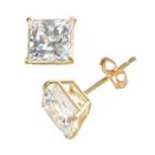 Renaissance Collection 10k Gold 1 4/5-ct. T.w. Cubic Zirconia Princess Stud Earrings - Made With Swarovski Zirconia, Women's, White