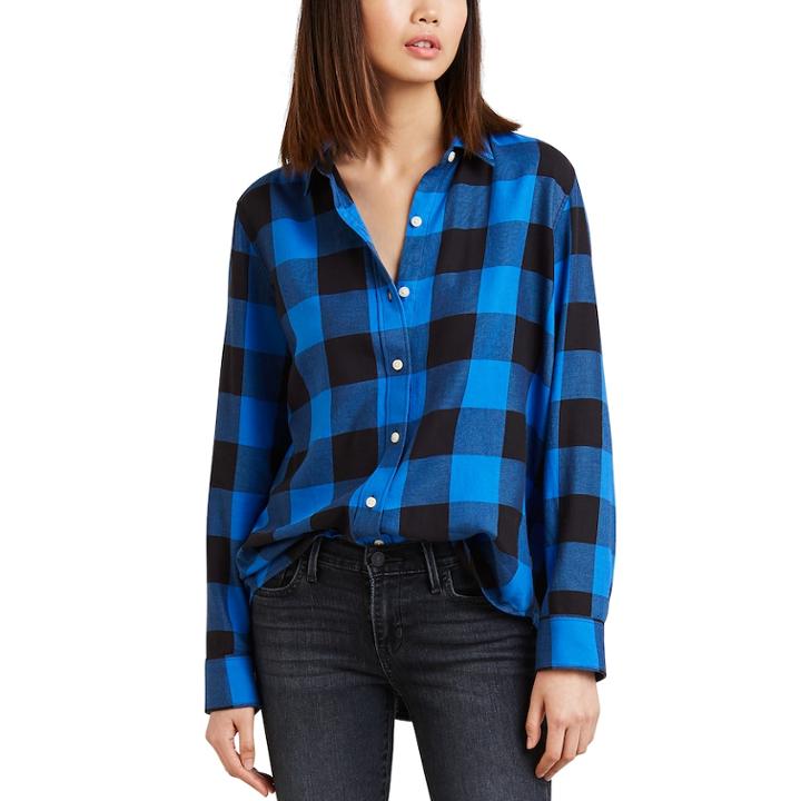 Women's Levi's&reg; Ultimate Boyfriend Button-back Shirt, Size: Xl, Med Blue