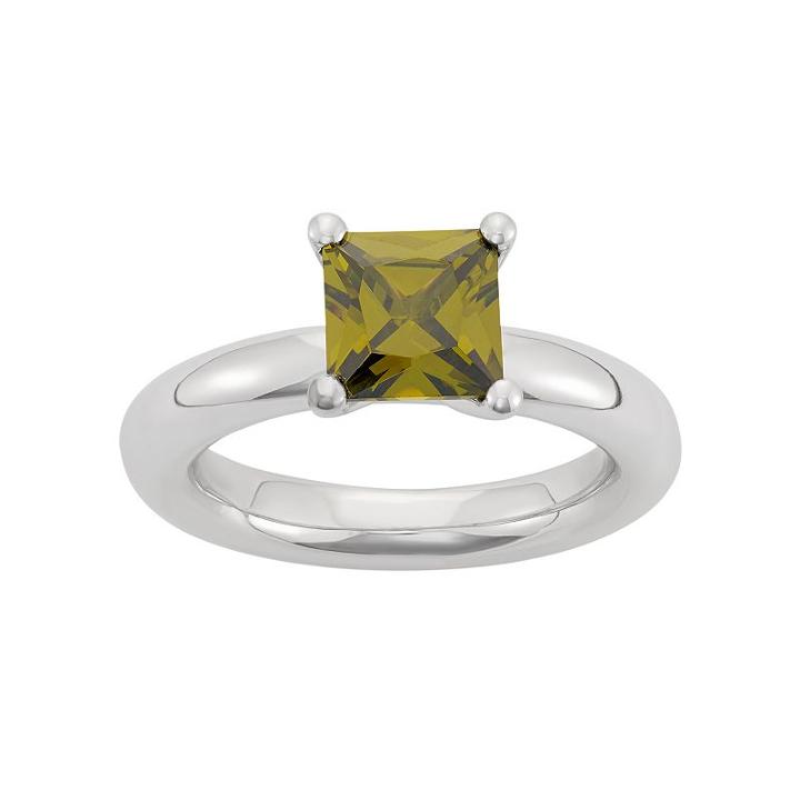 Cubic Zirconia Sterling Silver Ring, Women's, Size: 6