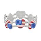 American Flag Heart Stretch Bracelet, Women's, Multicolor