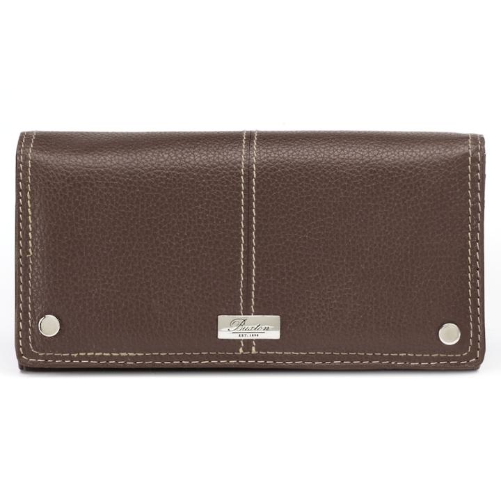 Buxton Westcott Expandable Leather Clutch, Women's, Brown