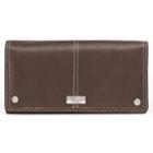 Buxton Westcott Expandable Leather Clutch, Women's, Brown