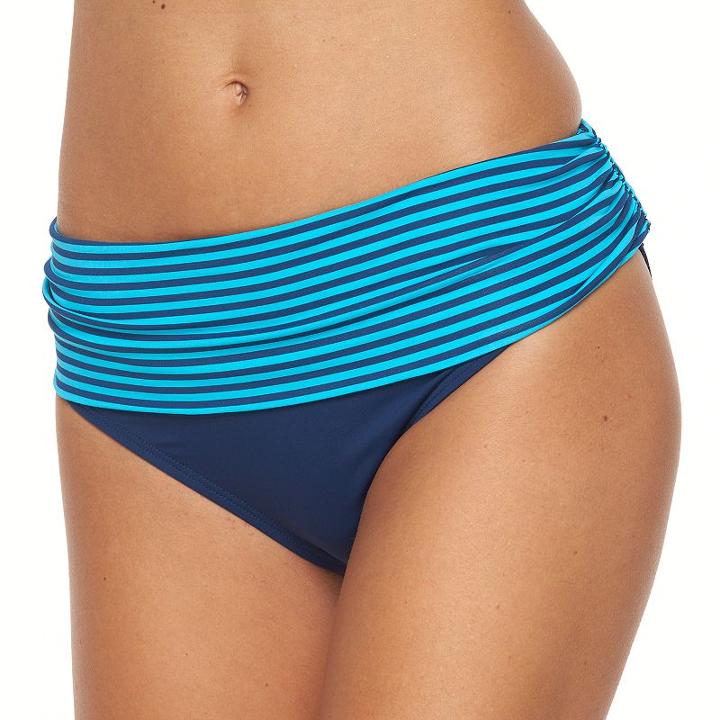 Women's Apt. 9&reg; Printed Fold-over Scoop Bikini Bottoms, Size: Large, Med Blue
