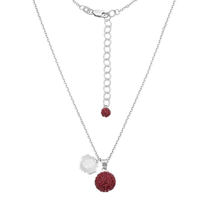 Florida State Seminoles Crystal Sterling Silver Team Logo & Ball Pendant Necklace, Women's, Size: 18, Purple
