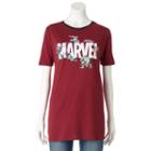 Juniors' Marvel Avengers Superheroes Graphic Tee, Girl's, Size: Large, Med Red