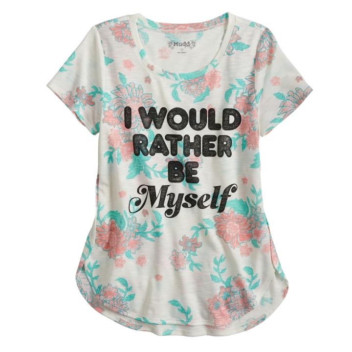 Girls 7-16 & Plus Size Mudd&reg; Graphic High-low Hem Tee, Size: 14, White