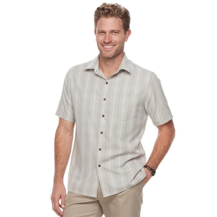 Men's Croft & Barrow Microfiber Button-down Shirt, Size: Xxl, Med Grey