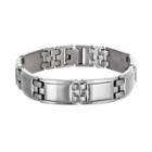 Stainless Steel Rectangle Bracelet - Men, Grey