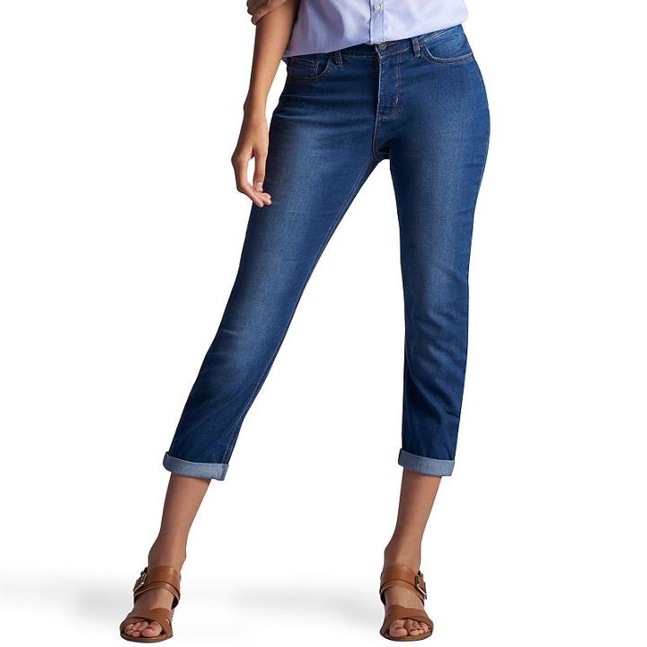 Women's Lee Frenchie Easy Fit Capri Jeans, Size: 8 - Regular, Dark Blue