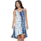 Women's Juicy Couture Tie-dyed Knit Gathered Dress, Size: Medium, Regal
