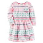 Girls 4-8 Carter's Knit Patterned Long Sleeve Dress, Girl's, Size: 5, Ovrfl Oth