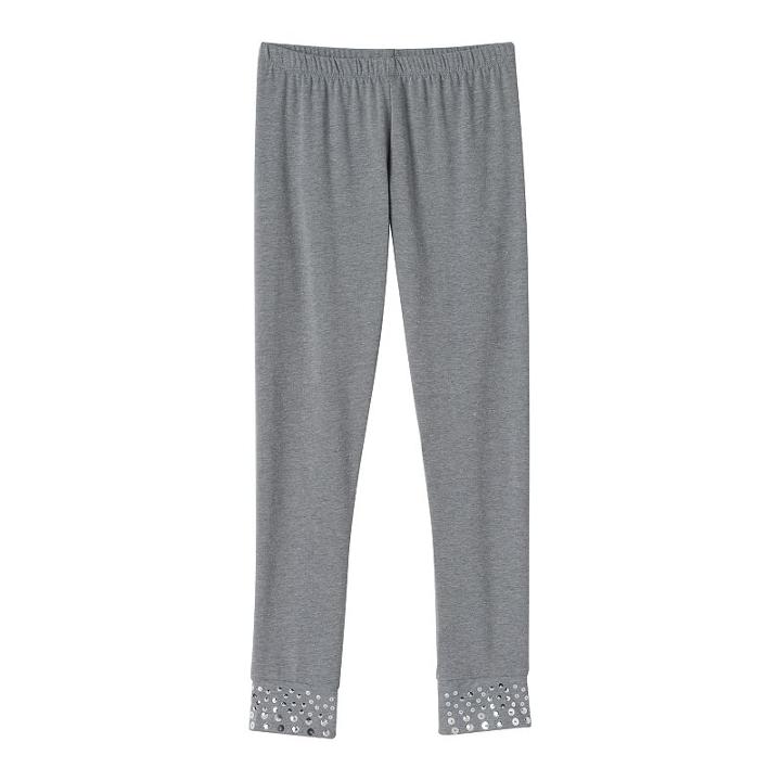 Girls 7-16 & Plus Size So&reg; Sequined Leggings, Girl's, Size: 20 1/2, Light Grey