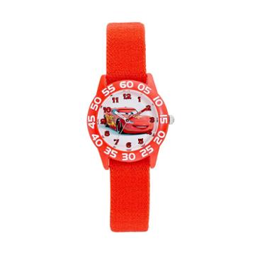 Disney / Pixar Cars Lightning Mcqueen Boys' Time Teacher Watch, Red