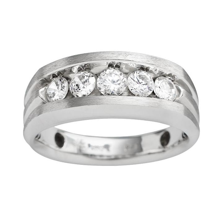 10k White Gold 1-ct. T.w. Diamond Band - Men, Size: 11