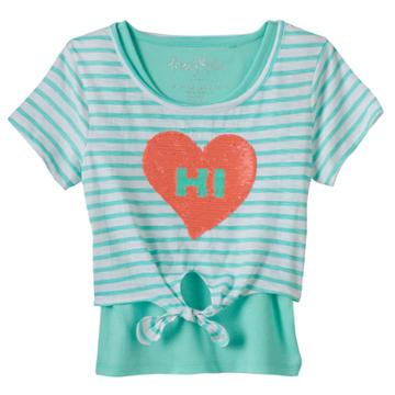 Girls 4-6x Freestyle Revolution Flip Sequin Tee & Tank Top Set, Size: 6, Lt Green