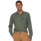 Men's Sonoma Goods For Life&trade; Flexwear Modern-fit Plaid Stretch Button-down Shirt, Size: Xxl, Dark Green