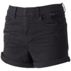 Juniors' Mudd&reg; Ripped High Waisted Black Shortie Shorts, Teens, Size: 5