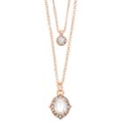 Lc Lauren Conrad Simulated Crystal Layered Necklace, Women's, Light Red