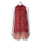 Juniors' Speechless Mockneck Shift Dress, Girl's, Size: Large, Dark Red