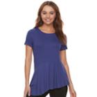 Women's Apt. 9&reg; Asymmetrical Tunic Tee, Size: Large, Drk Purple