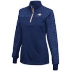 Women's Campus Heritage Montana State Bobcats Scaled Quarter-zip Pullover Top, Size: Small, Blue (navy)