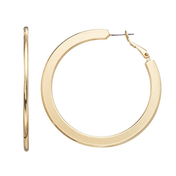 Simply Vera Vera Wang Flat Hoop Earrings, Women's, Gold