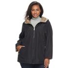Plus Size D.e.t.a.i.l.s Reversible Hooded Jacket, Women's, Size: 2xl, Black