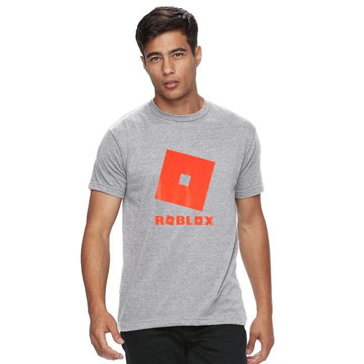 Men's Roblox Red Square Tee, Size: Medium, Grey