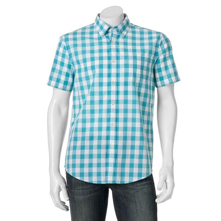 Men's Sonoma Goods For Life&trade; Modern-fit Button-down Shirt, Size: Medium, Brt Blue