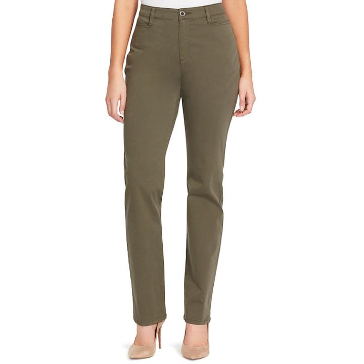 Women's Gloria Vanderbilt Amanda Classic Tapered Trouser Pants, Size: 12 Avg/reg, Med Green